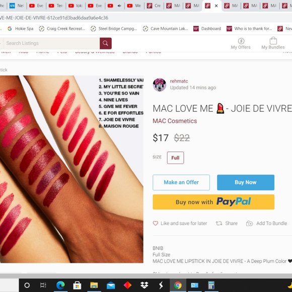 MAC Joie De Vivre Love Me Lipstick NIB 415 - Picture 6 of 7